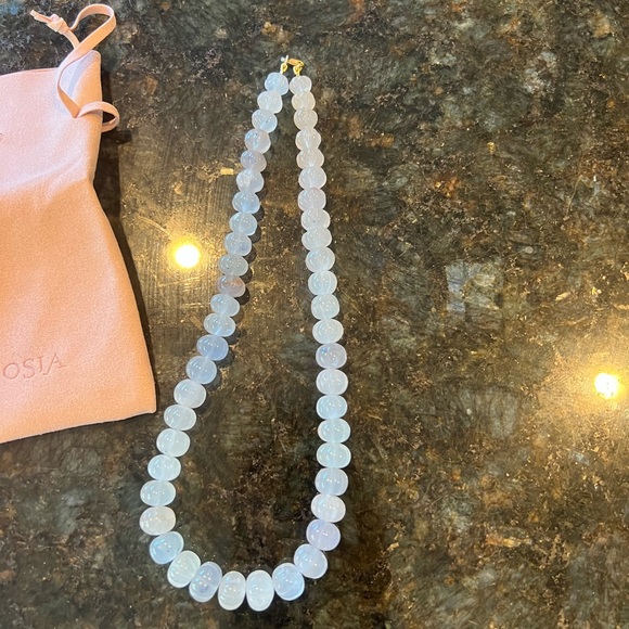 Theodosia Jewelry Jewelry - Theodosia Blue Carved Chalcedony Candy Necklace